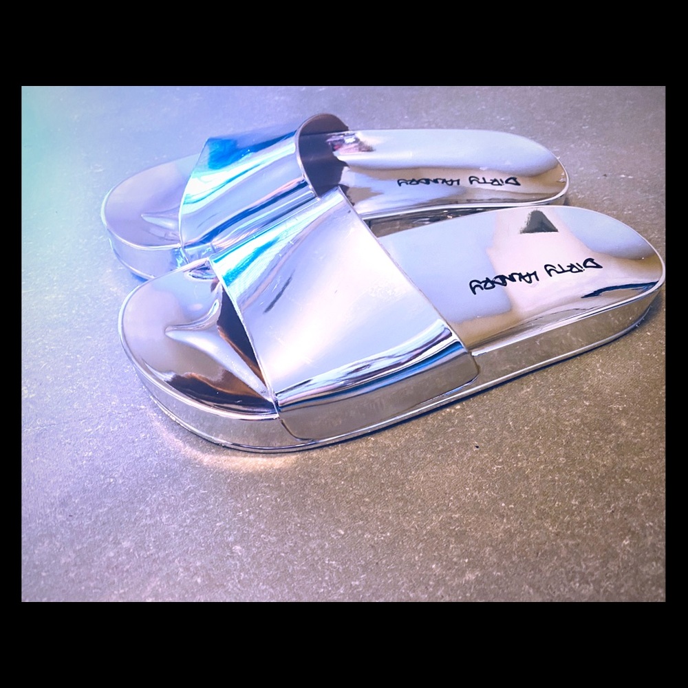Dirty Laundry Silver Metallic Slide